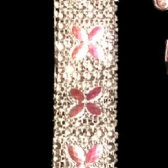 Belt buckle pink rhinestones metal & new elastic headwrap - Picture 11 of 11